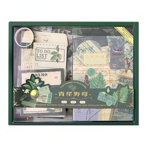 하영이네 빈티지 레트로 감성 다이어리 꾸미기 125종 세트, 딥그린 감성세트