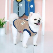 쇼프 여름옷 특이한옷 애견 조끼 가디건 크롭 실내복 강아지 아기옷 7W747D3F, 그레이