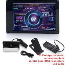 듀얼모니터받침대 듀얼 USB 보조 화면 CPU GPU RAM HDD DIY 아크릴 컴퓨터 자유롭게 AIDA64 Windows Linux, 03  5pcs_09 with USB splitter