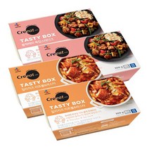 CJ 테이스티박스 블랙페퍼 폭찹스테이크x2개 + 칠리치즈 미트볼파스타x2개, 없음