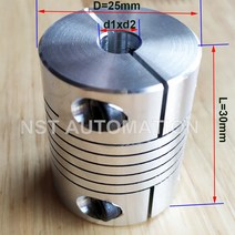 CNC 플렉시블 커플링 샤프트 커플러 스테퍼 모터 커넥터D25 L30 Jaw 알루미늄 합금, 16 12x12.7