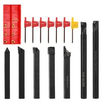 공구생크 선반 터닝 공구 홀더 7 개 8/10/12mm 보링 바 커터 금속 터닝로드 인서트 포함, 04 Type4-10mm