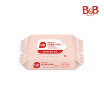 비앤비 유아용품 세정티슈 20매 휴대용, 단품, 단품