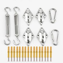 천막 야외 방수 그늘 항해 그늘 정원 해변 캠핑 테라스 풀 텐트 천막, Accessories 4+2x4m