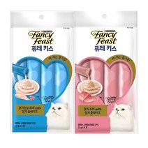 퓨리나 펜시피스트 퓨레키스 닭가슴살 참치 고양이 츄르 간식 10g x 4개, 참치퓨레 10gx4개