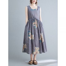 린넨 원피스 여성 롱 드레스 여름 리넨