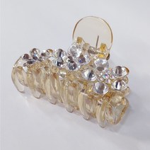 SUNNYDAY 크리스탈 큐빅 투명 헤어집게핀 성인 여성 꽃 플라워 반머리 반묶음 고급 머리핀 헤어핀 MM4