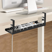 DND마켓 챙상밑 길이조절 멀티탭 전선 정리 선반 거치대 (주)존글로벌, 블랙