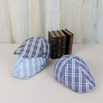 중년남성 피에르가르뎅 폴리마 큰체크 시원한 봄여름 중년 린넨 고급헌팅캡 골프 신사 정장