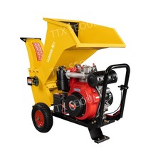 나무 파쇄기 분쇄기 잔가지파쇄기 톱밥 포도 우드칩 과수원 농업, 가솔린 190F 핸드 풀(레드)