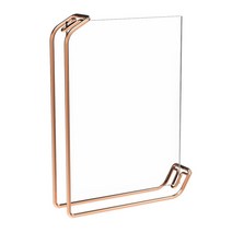 금속 프레스 사진 프레임 금속 유리 사진 프레임 세로 홀더 웨딩 탁상 디스플레이, 로즈 골드 A4, 단철