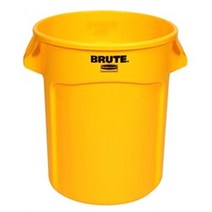 러버메이드 벤티드 브루트 37L (뚜껑미포함) 깨지지않는통 원두 쌀 식품 보관통 휴지통 빨래통, 통 37L 노랑