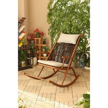 흔들의자 발코니 캐주얼 홈 라운저 거실 안락의자 소파 등나무 의자, 커피  별이 빛나는 흔들의자 1개 - 쿠션 머리 받침