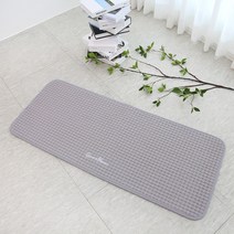 워셔블 욕실 주방 빨아쓰는 순면 퓨어 발매트 논슬립 매트, 라이트그레이