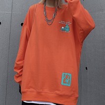 루즈핏 맨투맨 봄 포트스타일 라운드 풀오버 캐주얼 코디 커플탑