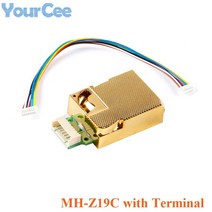 MH-Z19 IR 적외선 CO2 센서 모듈 이산화탄소 가스 NDIR 모니터 400-5000 0-5000ppm UART, 01 Z19C with Terminal