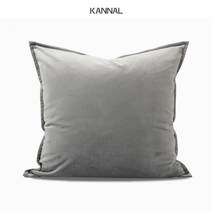 럭셔리 모던 실크벨벳 그레이 소파쿠션 KANNAL, 50 × 50cm커버 + 그레이 사각