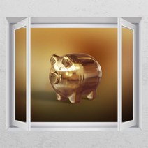 [천삼백케이] [꾸밈] is787-황금시리즈(돼지)창문그림액자, B타입-외부창문형