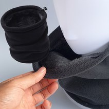 위즈모아 극세사 무지 기모 넥워머 겨울 바라클라바 방한마스크, 극세사 무지 기모넥워머 블랙