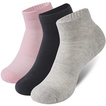 CORFUN5E 여성용 러닝 양말 발목 통기성이 좋고 부드러운 하이킹 사이클링 여행용 white 화이트x6 113694, 핑크x1+블랙x1+그레이x1