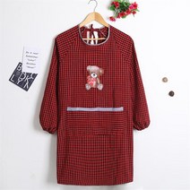 가정용 삼베 성인 작업복 순면 긴팔 커버 주방 광목앞치마, T05-빅사이즈 애기곰