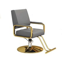 미용실 의자 헤어의자 블랙 스테인리스 비트라체어, 클래식 블랙  스퀘어 골드 플레이트