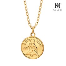 골드앤 18K 플랫 어린왕자 코인 소 목걸이 YG