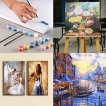 DIY 명화 그리기 인테리어 그림 인물 동물 건물 유화그리기세트 직장인 집순이 취미 선물, 베니스