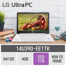 LG 인강용 울트라PC 14U390-EE1TK [신모델로 발송됩니다.], 4GB, eMMC 64GB + SSD 1TB, 포함, WIN10 Home