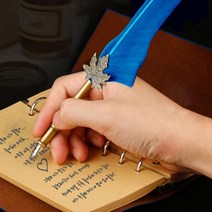 캘리그라피깃펜 선물용딥펜세트 앤티크깃털만년필 가벼운 정확한초점 다꾸용품, 상품선택, 블랙