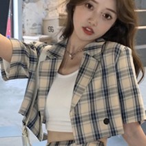 Hprince 멋진 여자 착용 한섬 달콤한 매운 드레스 Ins 여름 튀김 거리 정장 쿨 스타일 격자 무늬 여성 드레스