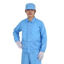 MK 제전방진복 상의 Y카라 정전기방지 크린룸 제전복 방진복, 4XL, 화이트