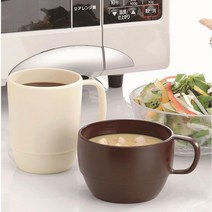 심플 전자렌지 일본산 레이카 머그컵 스프컵 커피 물 컵 주스 우유 커플 뭉뚝, 아이보리ㅡ머그컵
