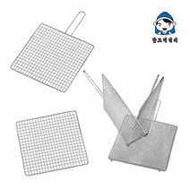 국내산 스텐레스 석쇠 불판 구이판 숯불구이 업소용 캠핑 가정용 생선 장어 쥐포, 02.스텐손잡이(이중겹망)사각석쇠320x320