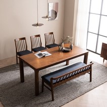 라로퍼니처 발렌시 1400 참죽나무 원목 4인 식탁 세트 4인용 테이블, 의자형(테이블+의자4)