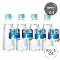 웅진식품 빅토리아 탄산수 탄산음료 에코 무라벨 350ml 20펫 2박스, 플레인20/레몬20