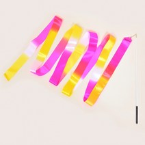 니스포 리듬체조 리본 YPW 옐로우/핑크/화이트 4~6m, 6m(59cm)