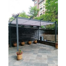테라스파고라 바베큐 캐노피 야외 전망대 정원 알루미늄 합금 포도 프레임 안뜰 파빌리온 스테인레스 스틸 단철 천막, [01]