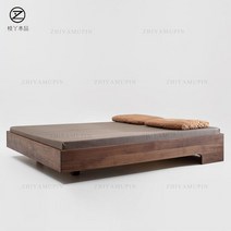 호텔침대 안방 침실 더블 퀸사이즈 럭셔리 침대프레임추천 라지킹침대 호텔식침대프레임, 1800mm*2000mm, 프레임 구조, 흑호두나무