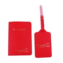 1 세트 PU 가죽 수화물 태그 여권 홀더 케이스 케이스 커플 신혼 여행