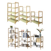 [비카] 대나무 책장시리즈/선반/장식장/진열장/이케아/수납선반/화분받침대/리빙가구/EKEN, 색상:대나무 4단책장_레몬그린, 상세 설명 참조