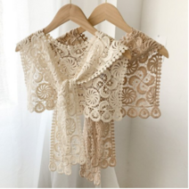 Ogfaour 써머 빈티지 레이어드 어깨 숄 레이스 가디건 케이프 A22071401