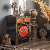 고가구협탁 북유럽 자개장 엔틱 나비장 자개농 장농 장식장 약장, 블랙(40X35x60)