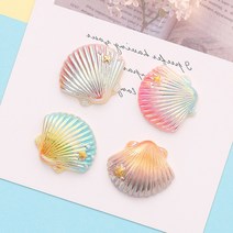 어항 꾸미기 조개껍질 파스텔 무지개 핑크 퍼플 수조 데코 장식 수경 열대어 구피, 라이트퍼플