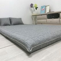 두꺼운 바닥에 까는 이불 솜요 푹신한 요매트 손님용 토퍼 바닥 보료 접이식 매트리스, 체크퍼플