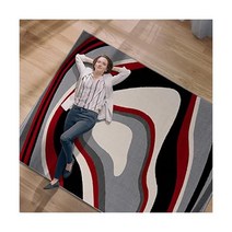 카밀슨 보호 모로코 지역 러그 5x7 기하학적 거실 침실용 다이아몬드 디자인 흑백 실내 러그 보헤미안
