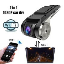 차량용 블랙박스 HD 1080P 자동차 DVR 대시 비디오 레코더 와이파이 안드로이드 USB 카메라 야간 투시경, 02 USB and WIFE_01 16G TF Card