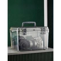 카메라 제습통 항습 상자 렌즈통 수납함 DSLR 방습고, 소형 평면형(투명 + 실리콘 씰)