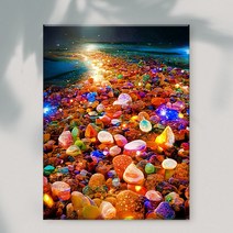 오로라데코덴 캔버스형 보석십자수 40x50cm, MK113 별이 빛나는 밤