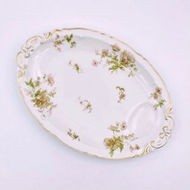 Antique 프랑스 하빌랜드 리모주 양귀비 Poppy 오발 플래터 대형 접시 앤틱 그릇 레트로 손님상차림 예쁜주방
